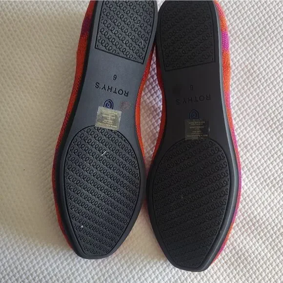 Rothy's Red and Purple Flats & Loafers with Classic Design pomegranate gingham - Picture 8 of 14